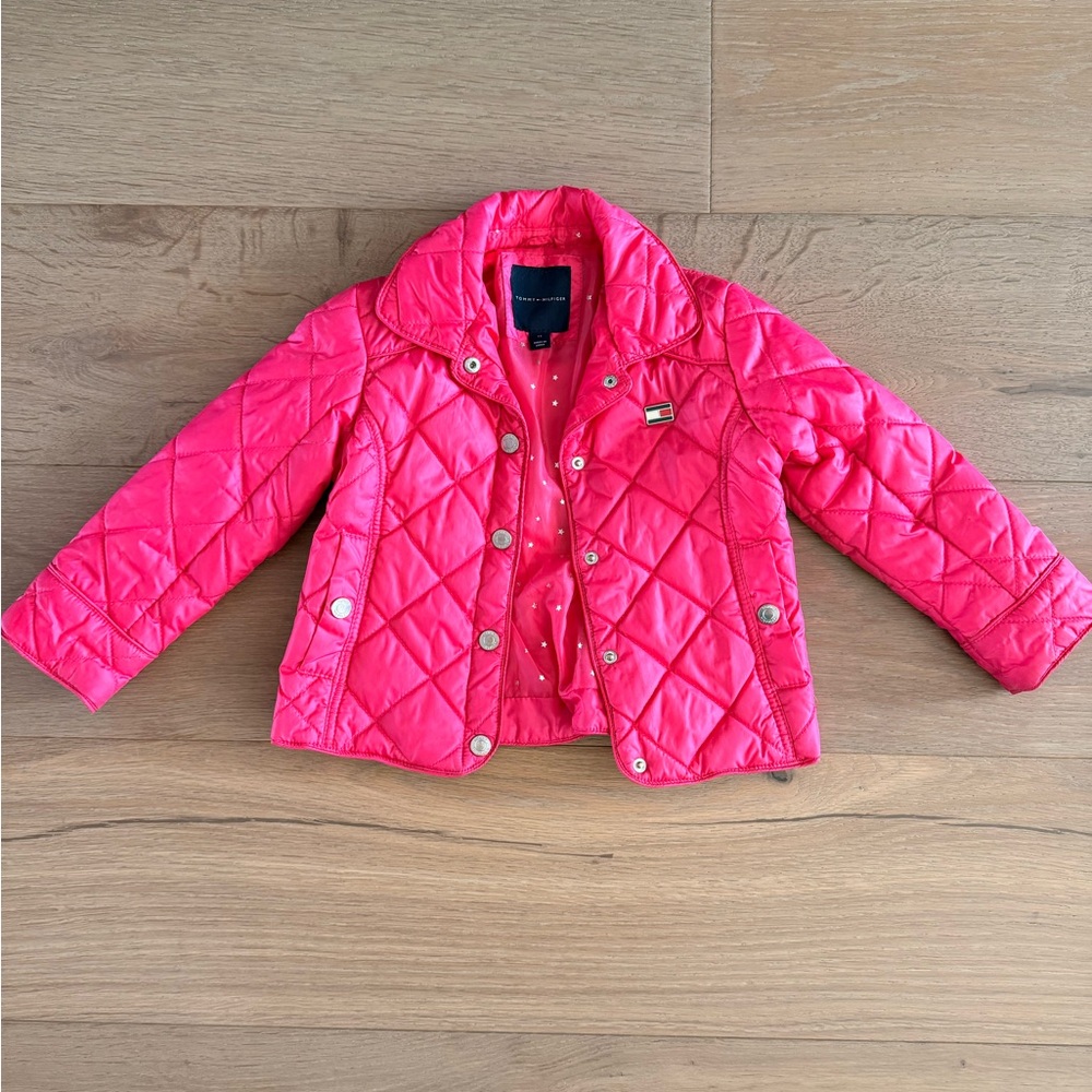 Tommy Hilfiger Bright Pink Kids Puffer Jacket